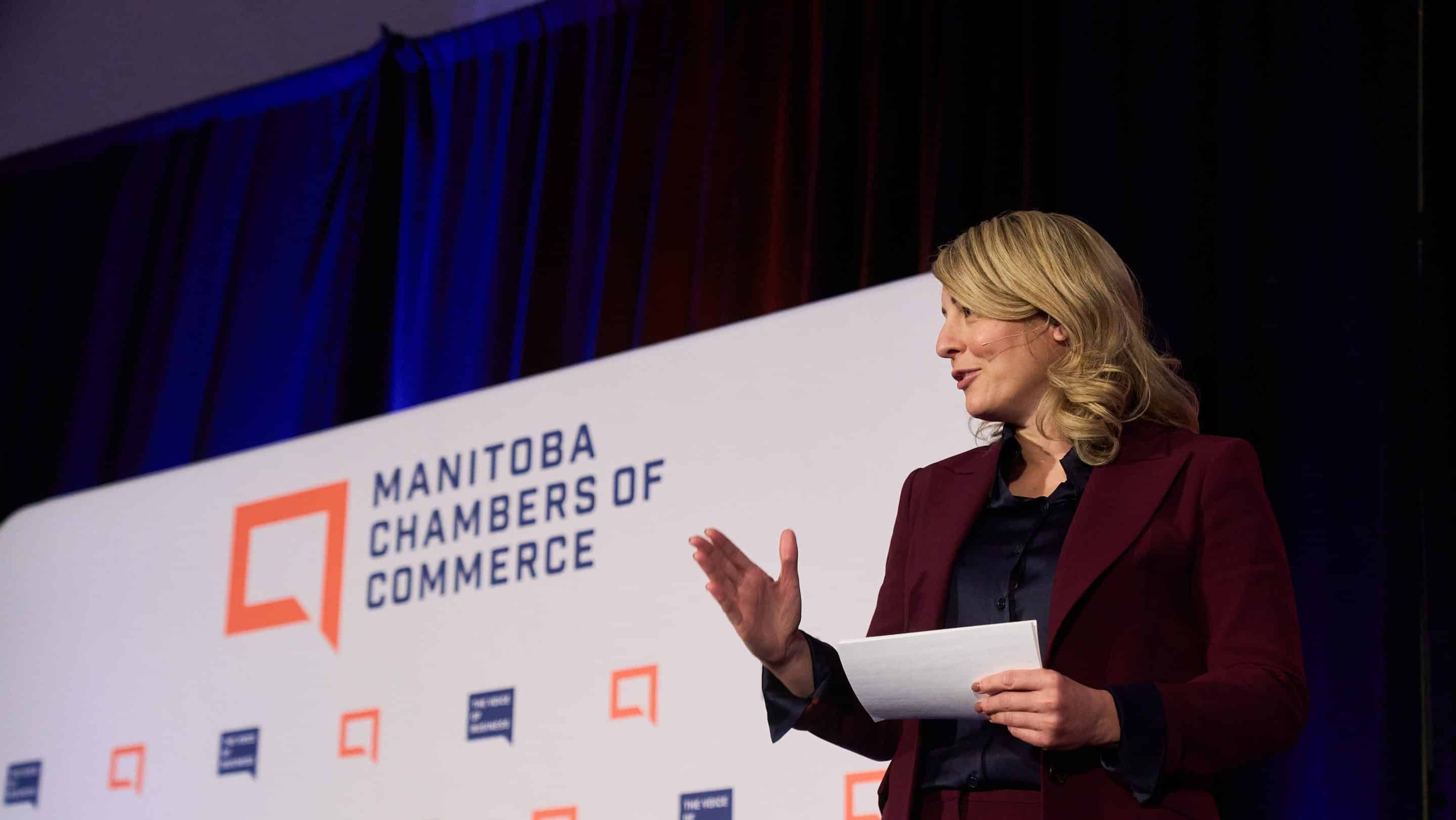 Canada’s Defence – Melanie Joly – (4) Melanie Joly speaks on stage